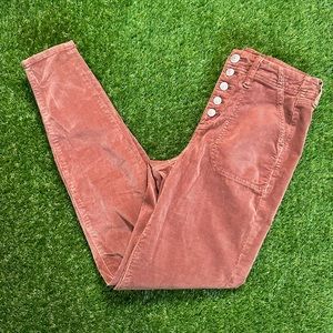 American Eagle Burgundy Corduroy Stretch Skinny Pants Women's 4P